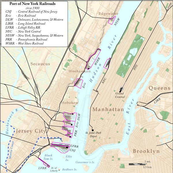 Timeline of Jersey City, New Jersey-area railroads