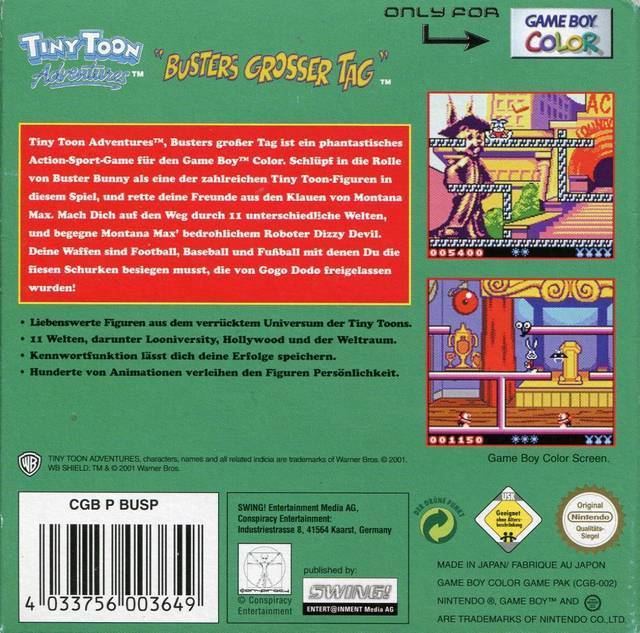 Tiny Toon Adventures: Buster Saves the Day Tiny Toon Adventures Buster Saves the Day Box Shot for Game Boy
