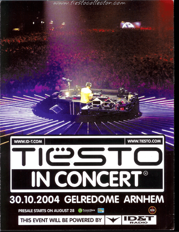Tiësto in Concert Flyers 2004 Tiestocollectorcom