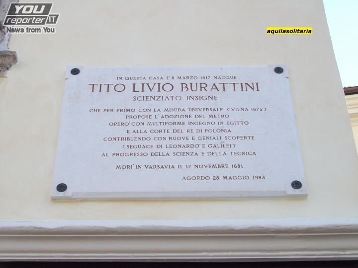 Tito Livio Burattini Lapide sulla casa dove nacque TITO LIVIO BURATTINI YouReporterit