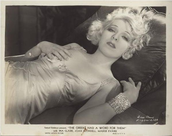 To Be a Lady movie scenes Publicity photos like this Ina Claire in a publicity still for the 1932 film The Greeks Had a Word for Them with a woman posing suggestively in her 