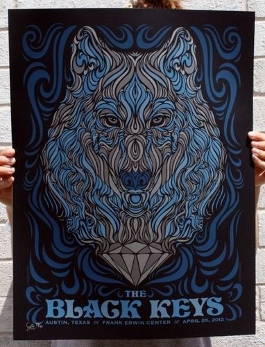 Todd Slater Black keys austin Screenprint by Todd Slater Trampt