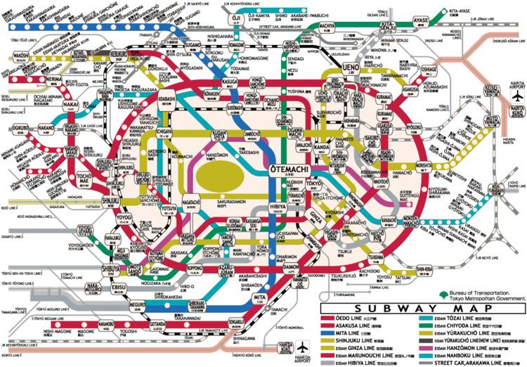 Tokyo subway Map of Tokyo Subway System Free Printable Maps Tokyo Subway Map