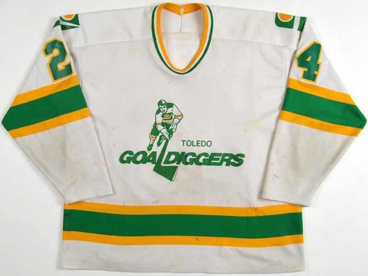 Toledo Goaldiggers 198586 Jay Caufield Toledo Goaldiggers Game Worn Jersey