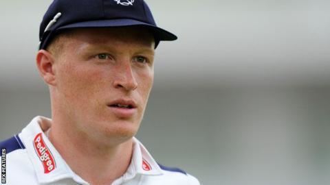 Tom Alsop Tom Alsop Hampshire batsman thanks Michael Carberry after maiden