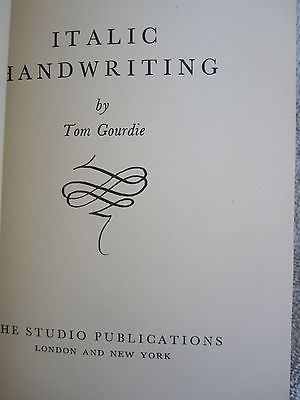Tom Gourdie Italic Handwriting Tom Gourdie Author Signed Calligraphy Vintage