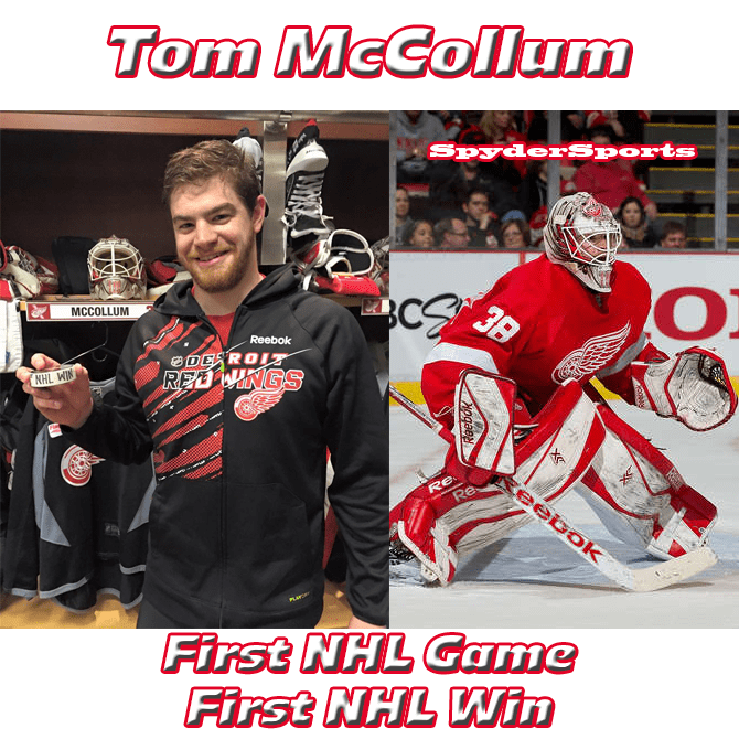 Tom McCollum Tom McCollum Plays First NHL Game Gets First Win Spyder