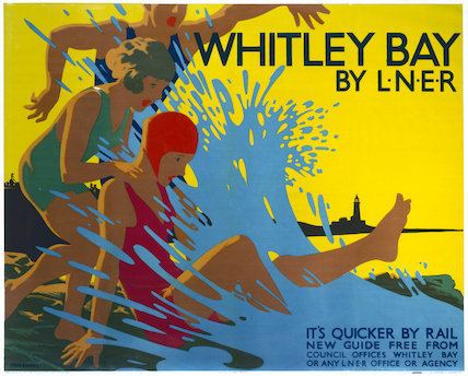 Tom Purvis Whitley Bay by LNER LNER poster c 1930s by Purvis Tom at