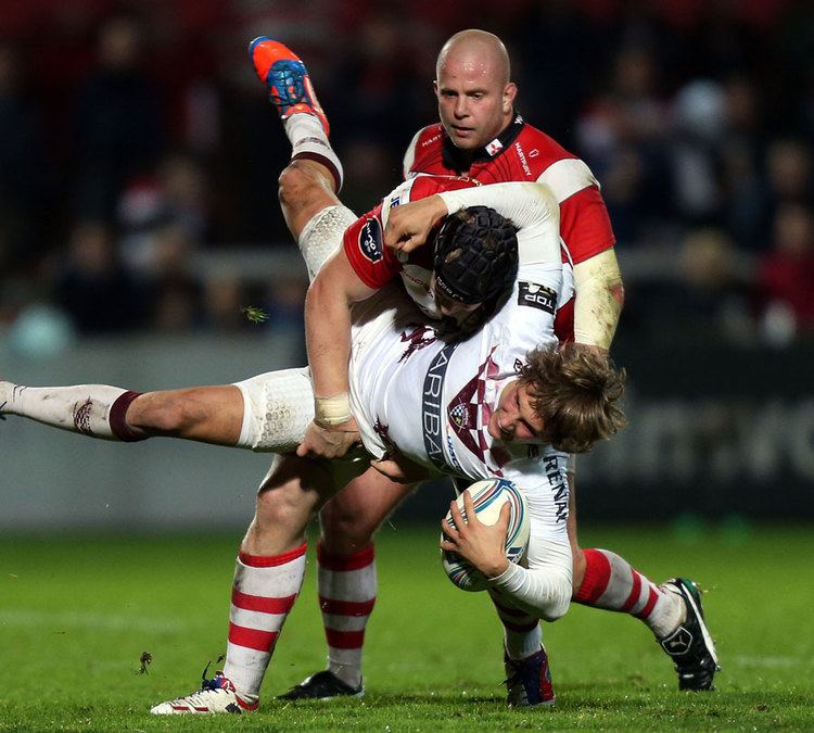 Tom Savage (rugby union) Gloucesters Tom Savage tackles Bordeauxs Baptiste Serin Rugby