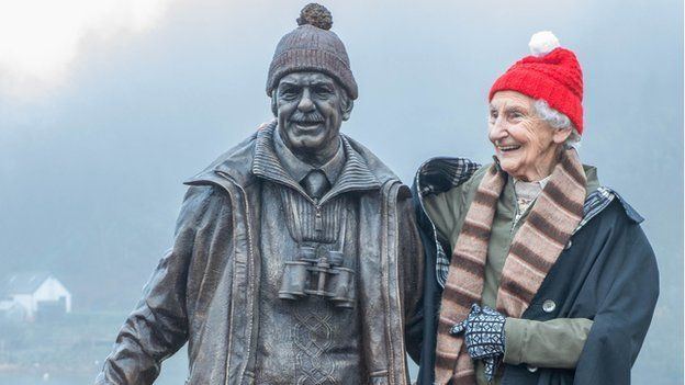 Tom Weir Tom Weir statue unveiled on shores of Loch Lomond BBC News