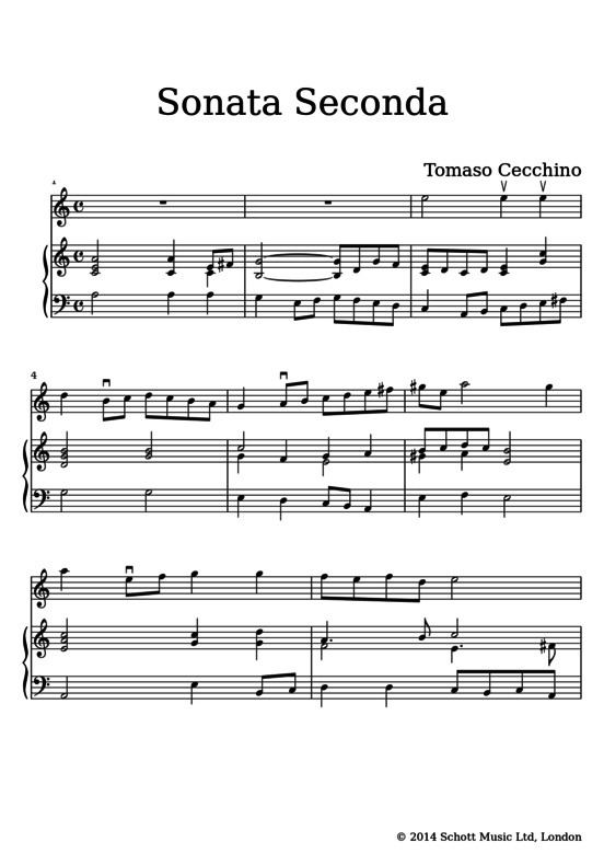 Tomaso Cecchino Sonata Seconda Tomaso Cecchino digital sheet music Gustaf