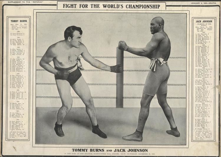 Tommy Burns (boxer) Boxing Day 1908 Burns v Johnson Sydney Living Museums