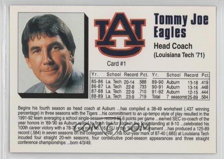 Tommy Joe Eagles 199293 Auburn Tigers Base 1 Tommy Joe Eagles COMC Card