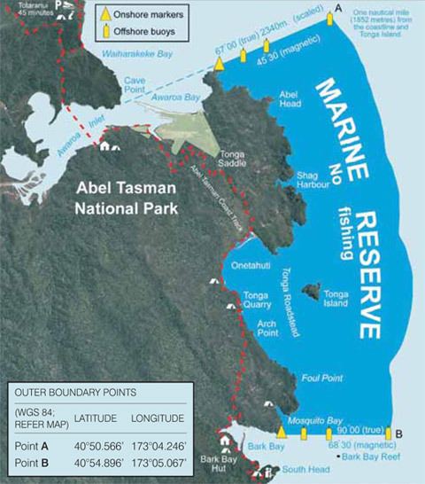 Tonga Island Marine Reserve Map and boundaries Tonga Island Marine Reserve