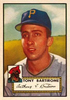 Tony Bartirome 1952 Topps Tony Bartirome 332 Baseball Card Value Price Guide