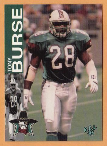 Tony Burse Tony Burse CFL card 1995 REL 198 San Antonio Texans Middle