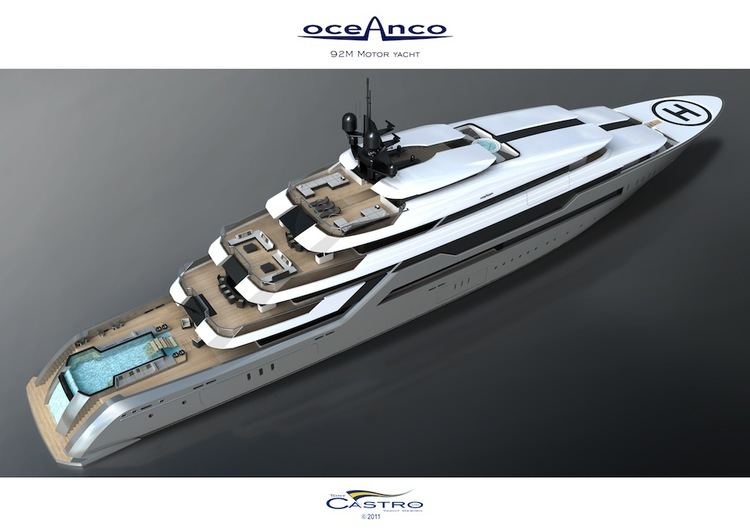 Tony Castro 92metre Tony Castro designed 92m superyacht PA153 for