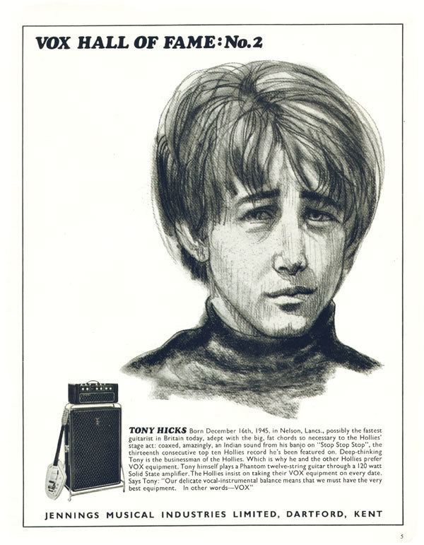 Vox Hall of Fame: No 2 featuring Tony Hicks with an article about him, a twelve-string Vox Phantom XII, and 120W amplifier