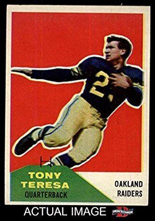 Tony Teresa Amazoncom 1960 Fleer 27 Tony Teresa Oakland Raiders Football