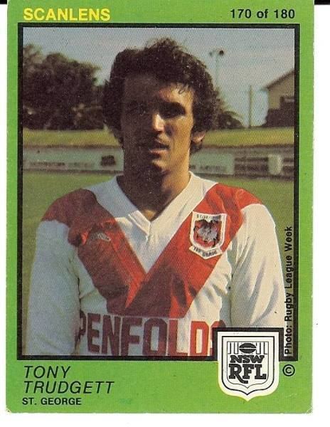 Tony Trudgett 1982 Scanlens Rugby League Card no 170 Tony Trudgett St George