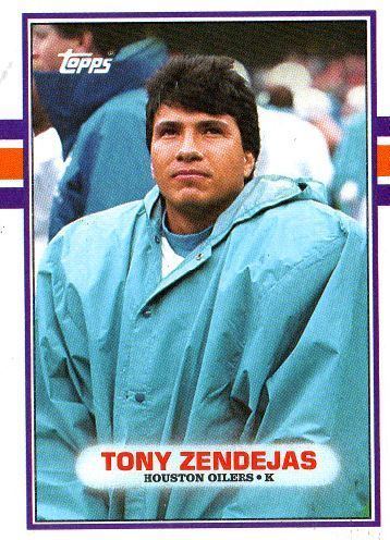 Tony Zendejas HOUSTON OILERS Tony Zendejas 99 TOPPS 1989 NFL American Football
