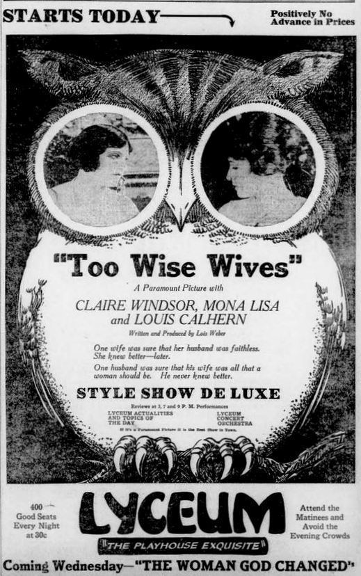 Too Wise Wives movie poster