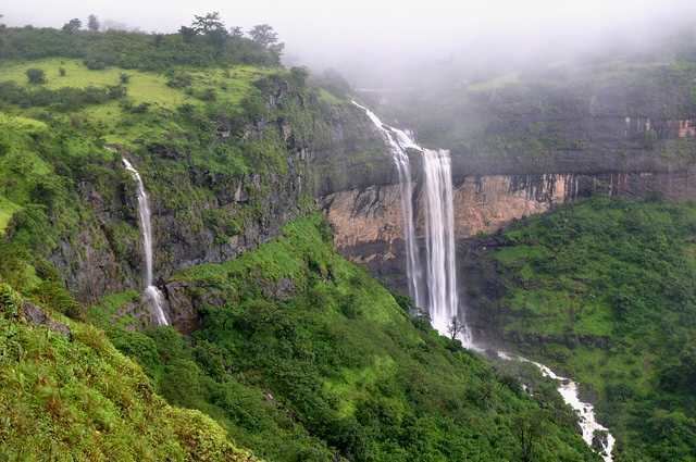 Waterfalls in Malshej Ghat near Mumbai in monsoon