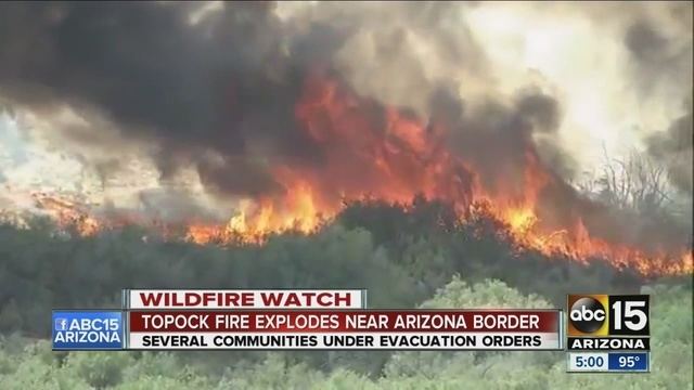 Topock Fire Topock Fire burning in Park Moabi area more than 2200 acres burned