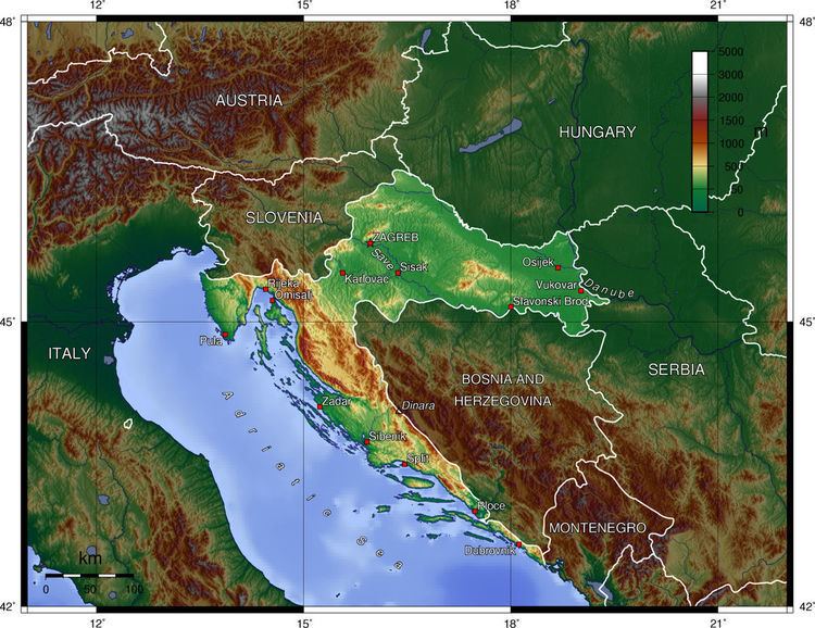 Topography of Croatia