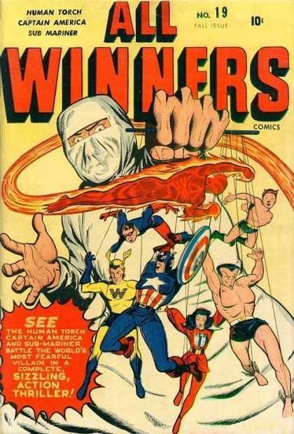 Toro (comics) All Winners 19 Captain America SubMariner Human Torch Whizzer