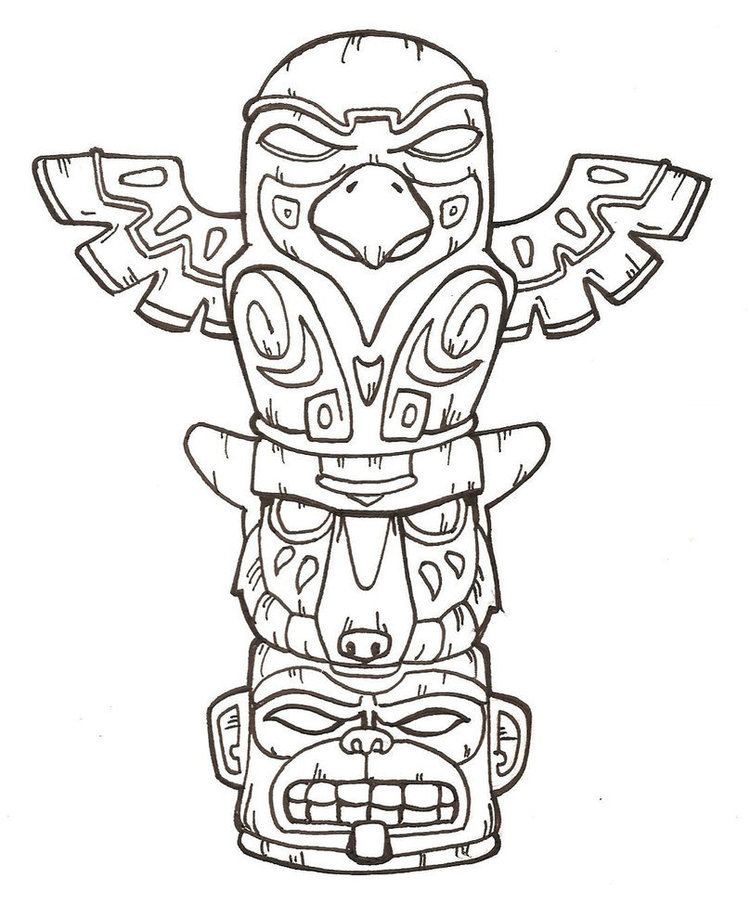 Totem Free Printable Totem Pole Coloring Pages For Kids