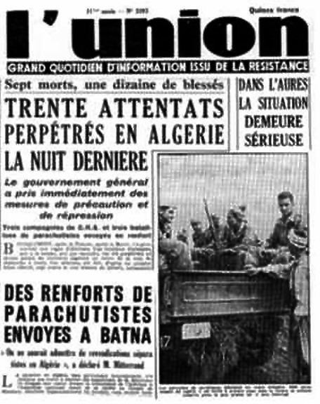 Toussaint Rouge Le 1er novembre 1954 La Toussaint rouge AU FIL DES MOTS ET