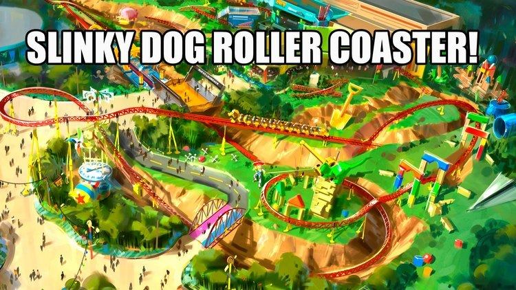 Toy Story Land Slinky Dog Roller Coaster Animation POV Toy Story Land Disney