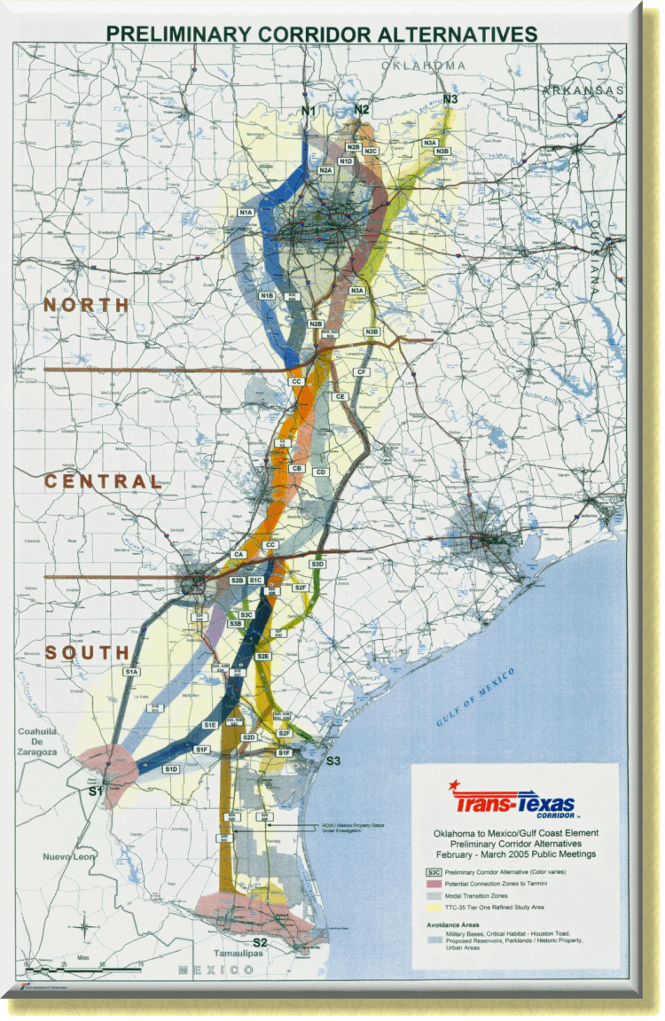 Trans-Texas Corridor TransTexas Corridor Map