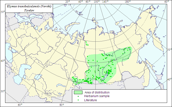 Transbaikal AgroAtlas Relatives Range of distribution of Transbaikal Couch