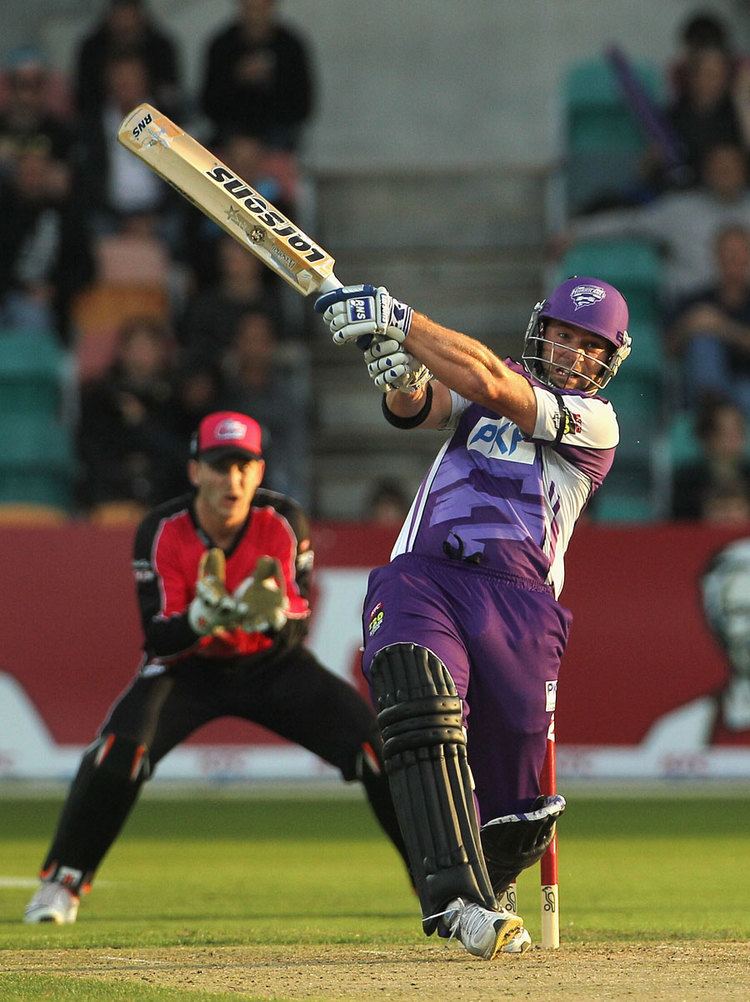 Travis Birt Travis Birt powers the ball down the ground Hobart