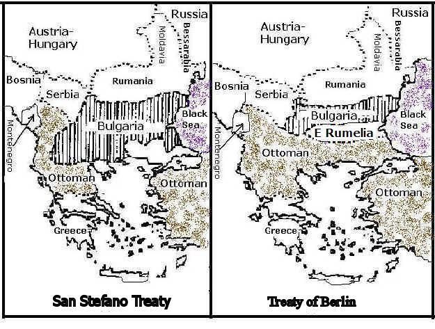 Treaty of Berlin (1878) RussoTurkish War Maps