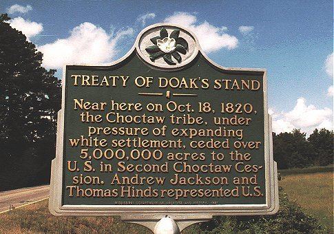 Treaty of Doak's Stand State Historical Markers Treaty of Doaks Stand