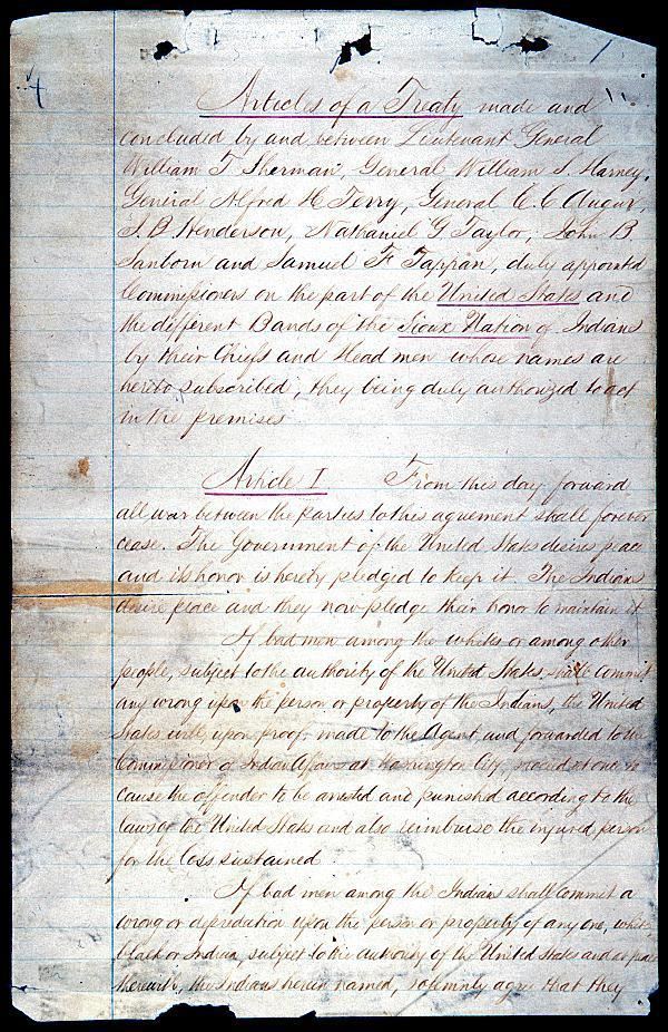 Treaty of Fort Laramie (1868) httpswwwarchivesgovfileseducationlessonss