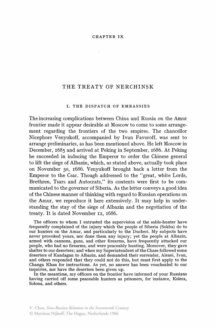 Treaty of Nerchinsk The Treaty of Nerchinsk Springer