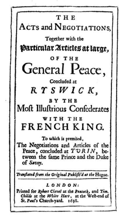 Treaty of Ryswick Treaty of Ryswick Check Mate