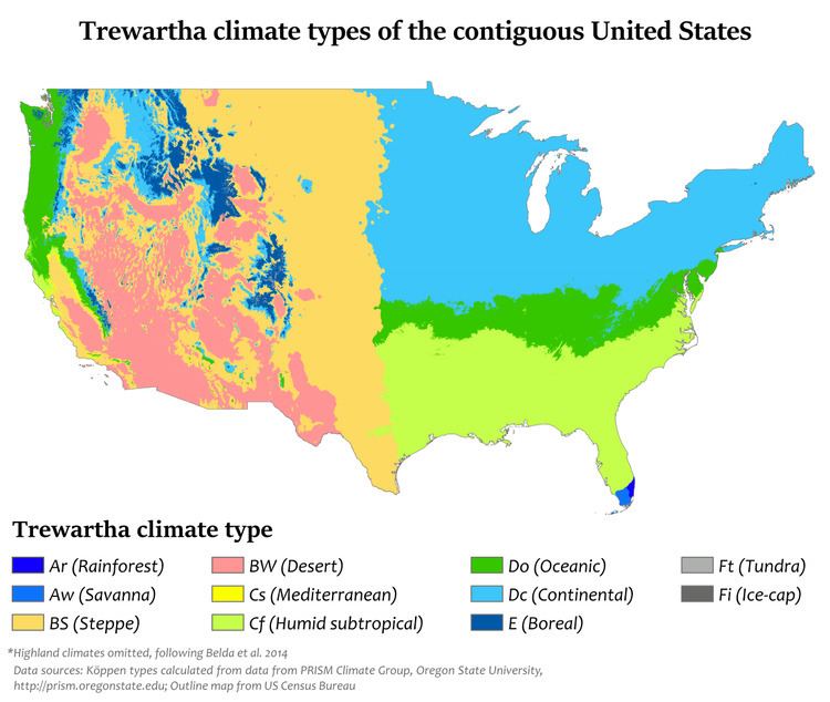 Trewartha climate classification