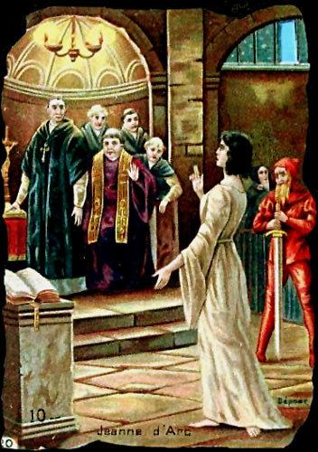 Trial of Joan of Arc Joan of Arc Maid of Heaven Joan of Arc At Her Trial Holy Card