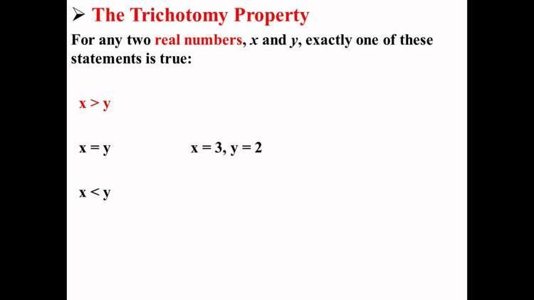 Trichotomy (mathematics) httpsiytimgcomvijuqxpcE77zgmaxresdefaultjpg