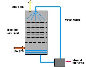 Biological waste-gas treatment in Trickle-bed reactor