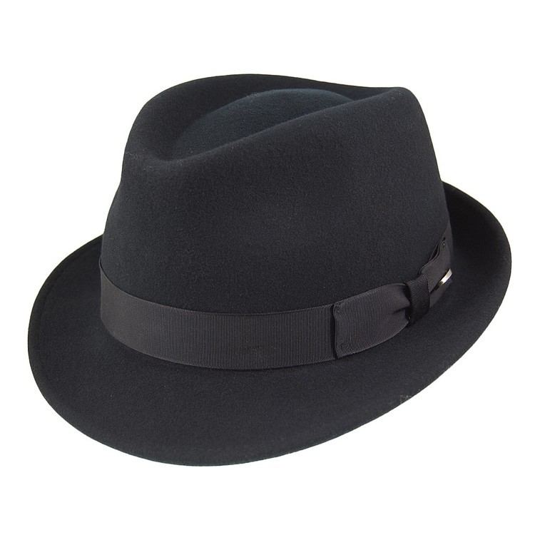 Trilby Stetson Hats Elkader Crushable Trilby Hat Black from Village Hats