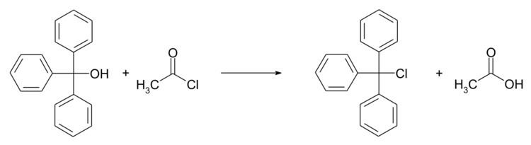 Triphenylmethyl chloride FileTriphenylmethyl chloride synthesis01svg Wikimedia Commons