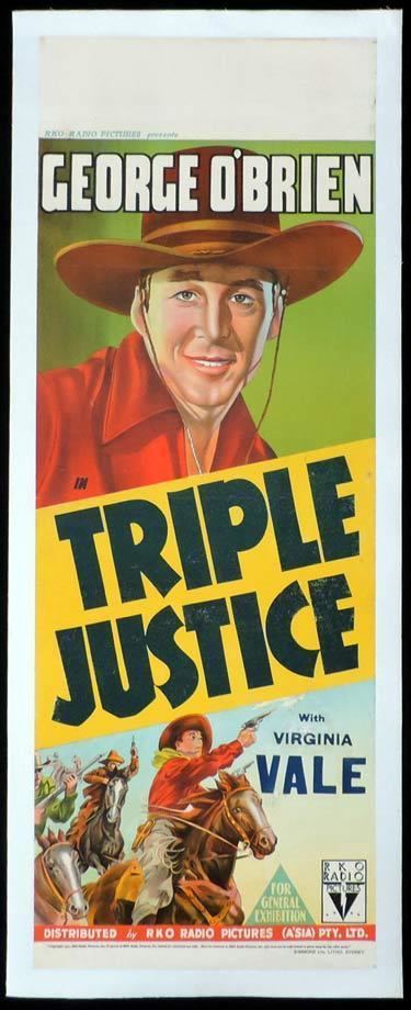 Triple Justice TRIPLE JUSTICE Long Daybill Movie poster 1940 George OBrien