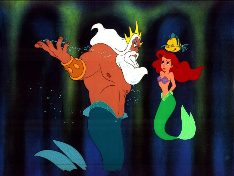 Triton of the Sea movie scenes  with Triton a helpless captive That s what he was handing over with his trident and crown and that s why he s a really bad king in this movie 