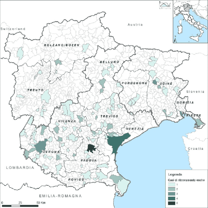 Triveneto Animal poisoning data for the Italian Triveneto region 20112013